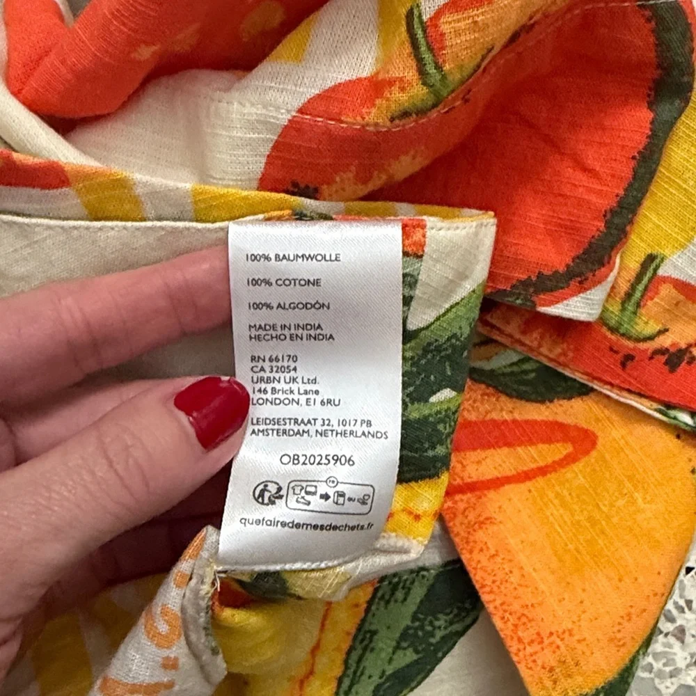 BDG Juliana vegetable stand tomato mini smock dress large L - Picture 7 of 7
